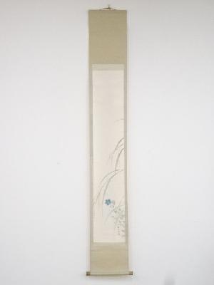 西沢笛畝筆　秋の花　肉筆紙本掛軸（共箱）